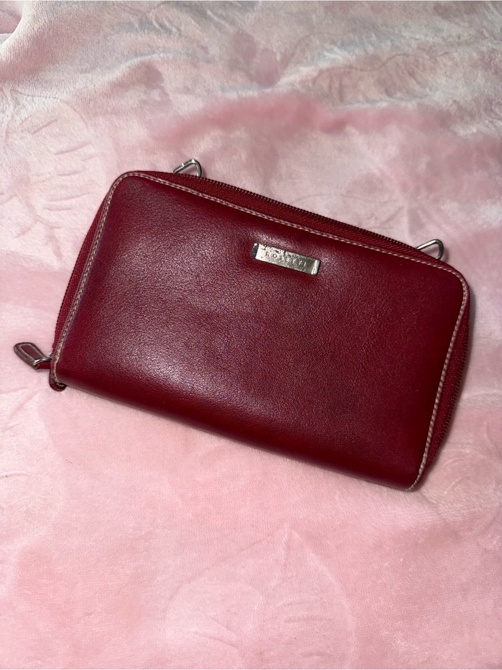 Rosetti Burgundy Zip-Around Wallet Clutch
